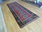 3' 3" X 10' Hand-Knotted Antique Handmade Caucasian Kazak Wool Runner Rug - Jewel Rugs