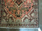 2' 8" X 10' 5" Antique Handmade India Floral Wool Runner Rug Rusted Red # 125 - Jewel Rugs