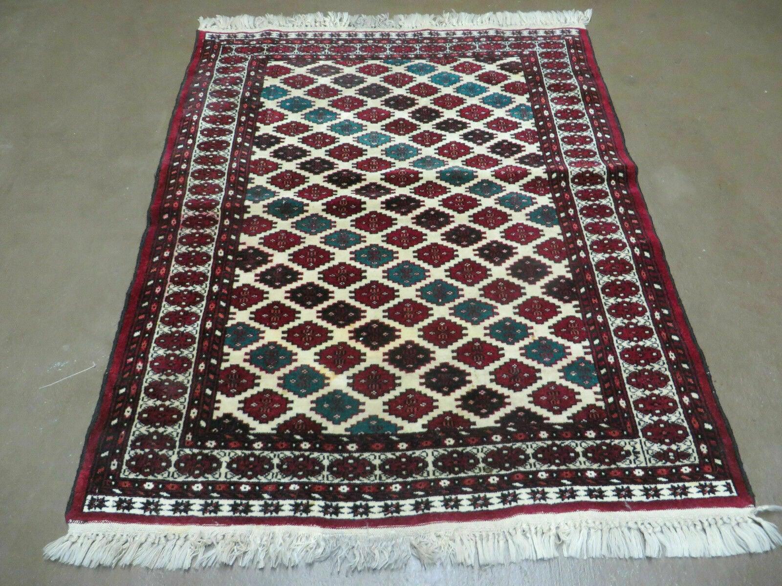 3' X 4' Vintage Handmade Pakistan Bokhara Turkoman Balouch Wool Rug Mat Nice - Jewel Rugs