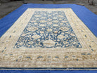 12 x 18 Hand-Knotted Vintage Palace Sized Pak Peshawar Dark Blue Oversized Rug - Jewel Rugs