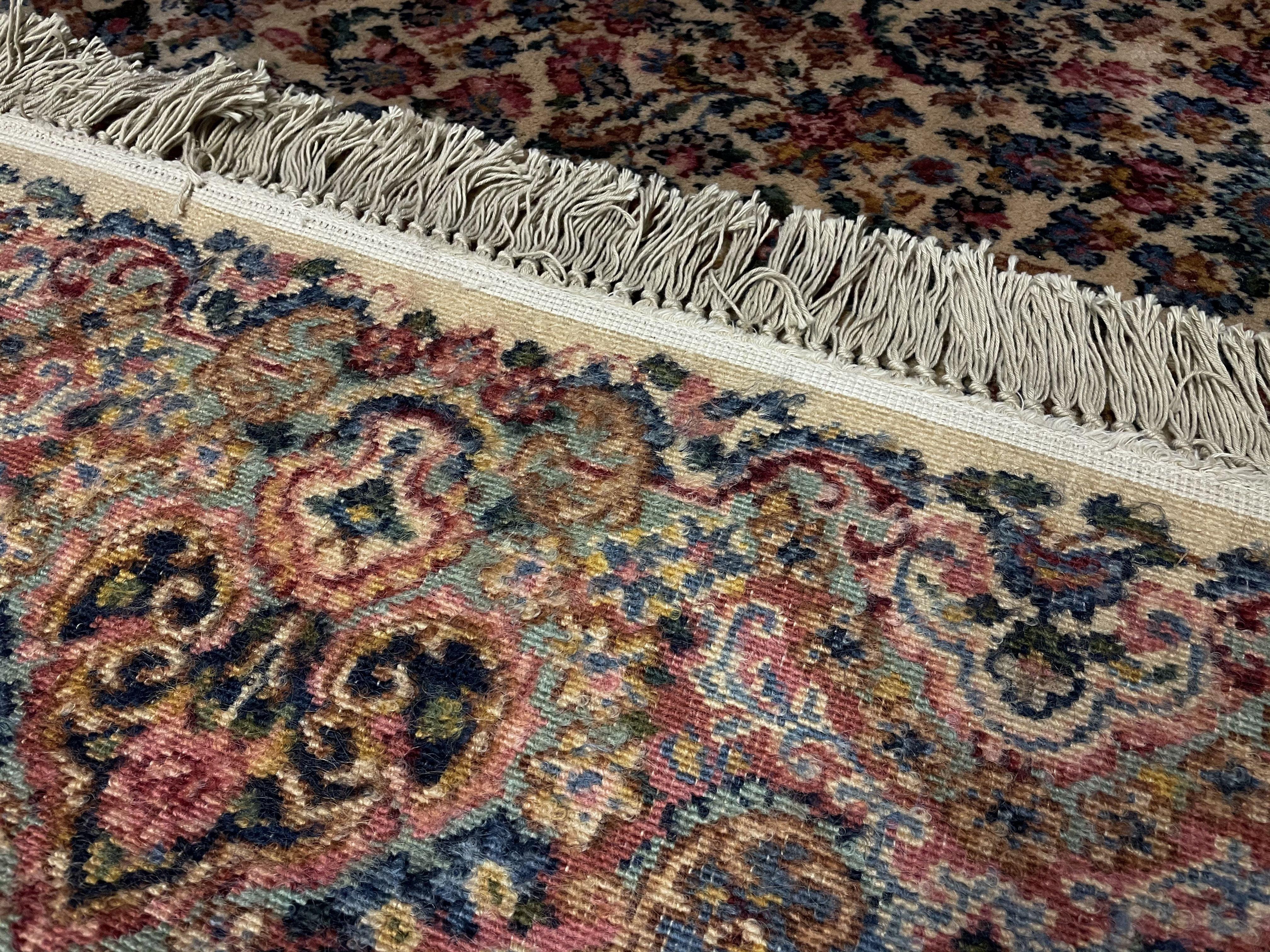 Karastan Rug Floral Kirman #742, American Made, 5'9" x 9", 6x9 Vintage Karastan Wool Rug, Royal Kirman Pattern - Jewel Rugs