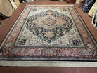 8' 8" x 10' 6" Karastan American Made Navy Heriz Wool Rug Pattern # 700/ 701 - Jewel Rugs