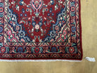 3 X 9 Antique Handmade Wool Rug Runner Red Teal Blue Accents Organic Dyes Nice - Jewel Rugs