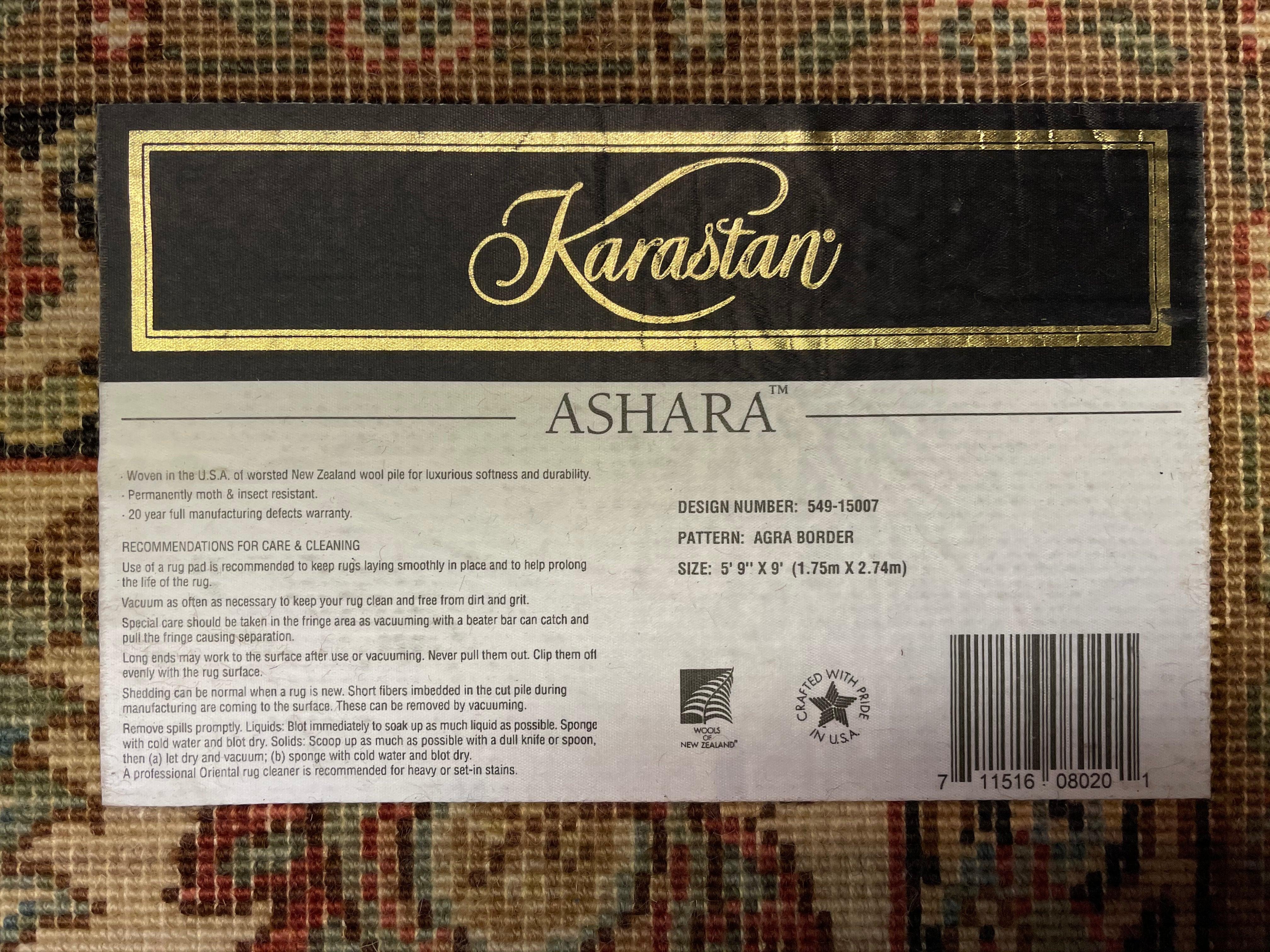 5' 9" X 9' Karastan American Made Ashara Agra Border Wool Rug 549 - 15007 - Jewel Rugs