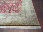 10' X 13.5' Handmade India Agra Larastan Wool Rug Floral Hand Knotted Red Beauty - Jewel Rugs