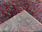 Stunning Persian Sarouk Rug 9 x 16, Antique 1920s Oversized Persian Carpet 9 x 16 ft, Palace Sized Handmade Wool Rug with Signature Red Blue Floral - Jewel Rugs