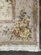 Aubusson Rug 8x10 ft, Wool with Silk Highlights, Piled Aubusson Carpet, Cream-Beige, Hand Knotted Vintage Very Fine Rug, French European Rug - Jewel Rugs