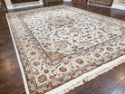 Vintage Rug, Hand-Knotted Oriental Carpet, Sino-Persian Rug, Elegant Traditional Rug, Central Medallion, Floral, Wool Silk Area Quality Rug - Jewel Rugs