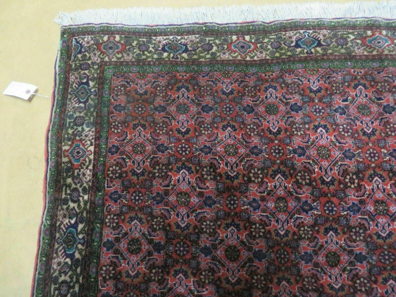 5' X 7' Vintage Handmade India Amritsar Floral Oriental Wool Rug Organic Red Colors Bohemian Boho Home Décor - Jewel Rugs