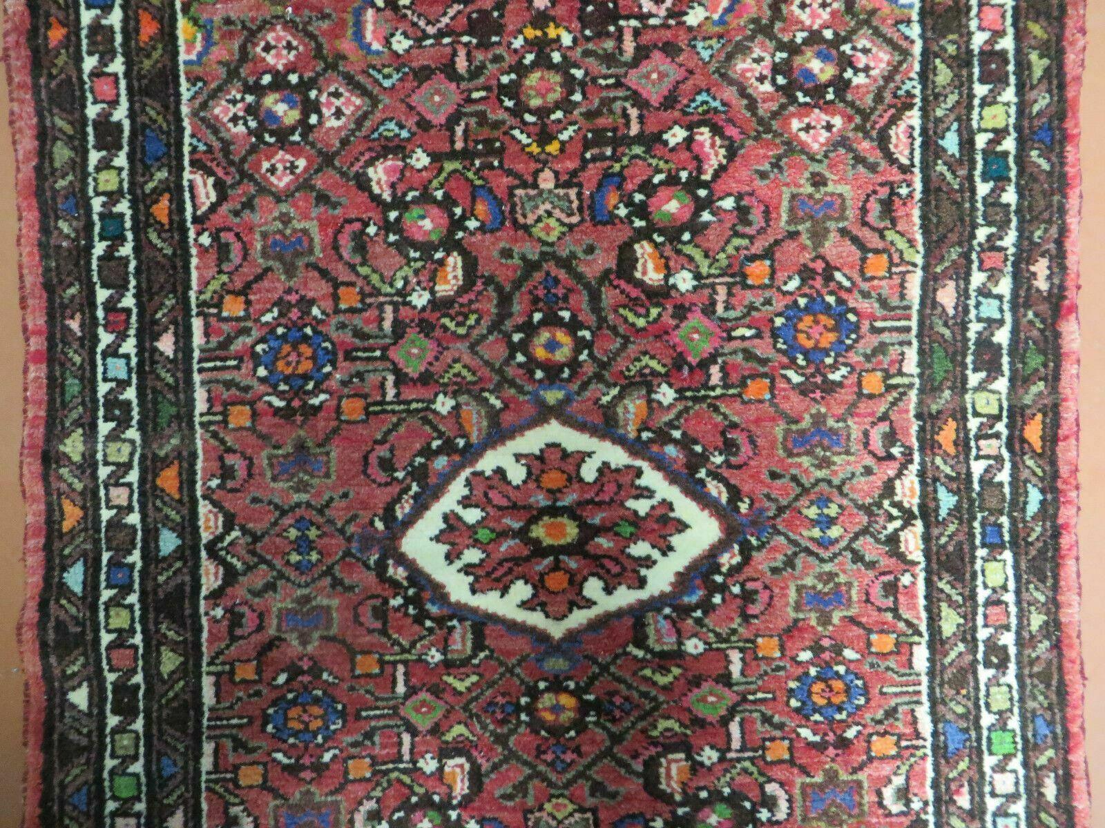 2.5' X 4' Vintage Red Handmade Indian Floral Oriental Rug - Jewel Rugs