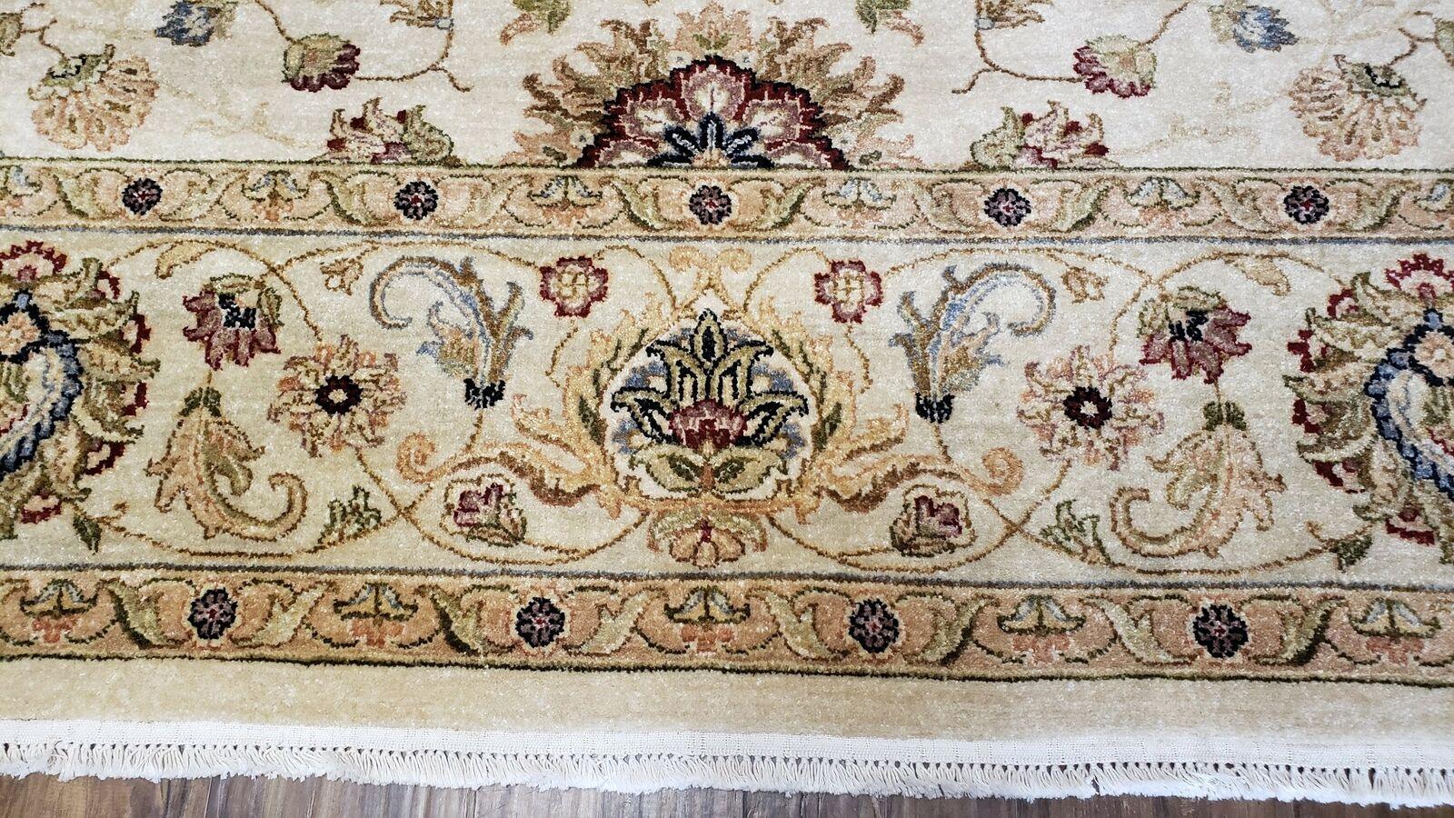 9' X 12' Vintage Handmade Wool Rug Carpet Indo Mahal Oushak Ivory Nice - Jewel Rugs