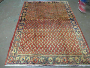 4.5' X 6.5' Antique Handmade India Floral Oriental Paisley Wool Rug Veg Dye Bohemian Boho Vintage Home Décor - Jewel Rugs