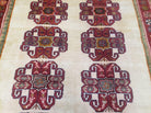 Vintage Persian Gabbeh Rug, Dark Red & Cream, Hand-Knotted, 5' x 6' 4" - Jewel Rugs