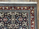 Turkish Silk Rug 3x4, Vintage Silk Carpet, Repeated Boteh Paisely Floral, Black Red Blue Fine Small Silk Rug 3 x 4 Hand Knotted Oriental Rug - Jewel Rugs