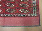 2.5' X 4' Antique Handmade Yamud Turkoman Tribal Wool Rug Bag Elephant Foot Nice - Jewel Rugs