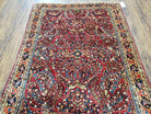 Antique Persian Sarouk Rug, Red, Allover Floral Pattern, Hand-Knotted, Wool, 3'4" x 4'10" - Jewel Rugs