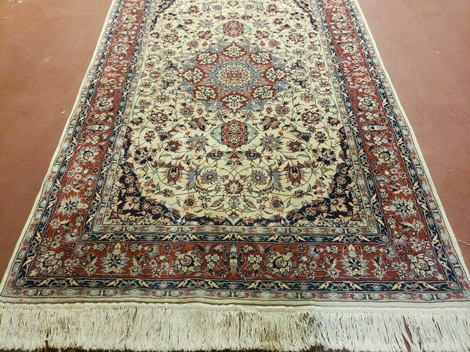 4' X 6' Handmade Ultra Fine Chinese Floral Oriental Wool Rug Hand Knotted Beige - Jewel Rugs