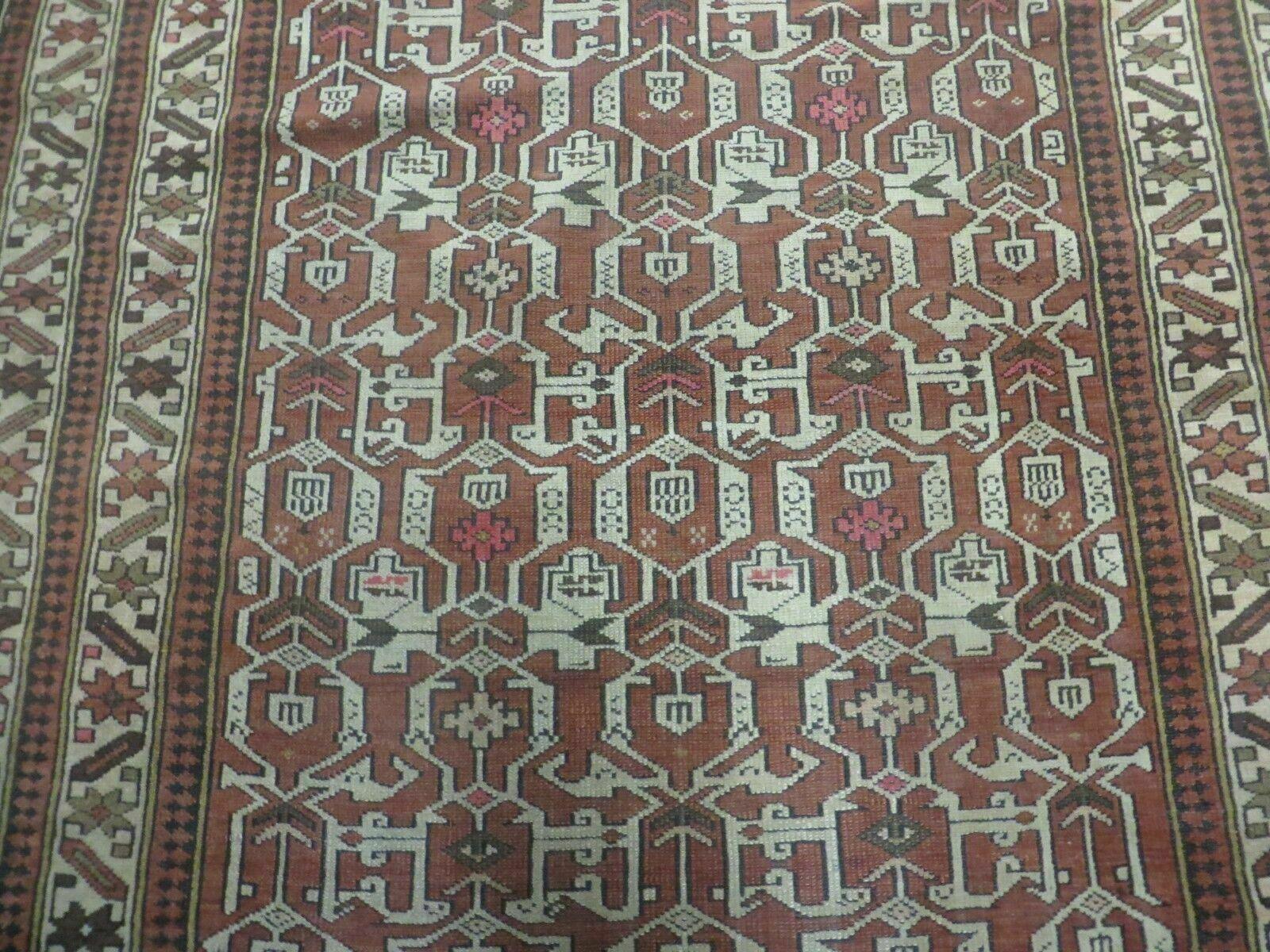 4' X 4' 8" Antique Handmade Caucasian Kazak Shirvan Wool RUG Collectible Nice - Jewel Rugs