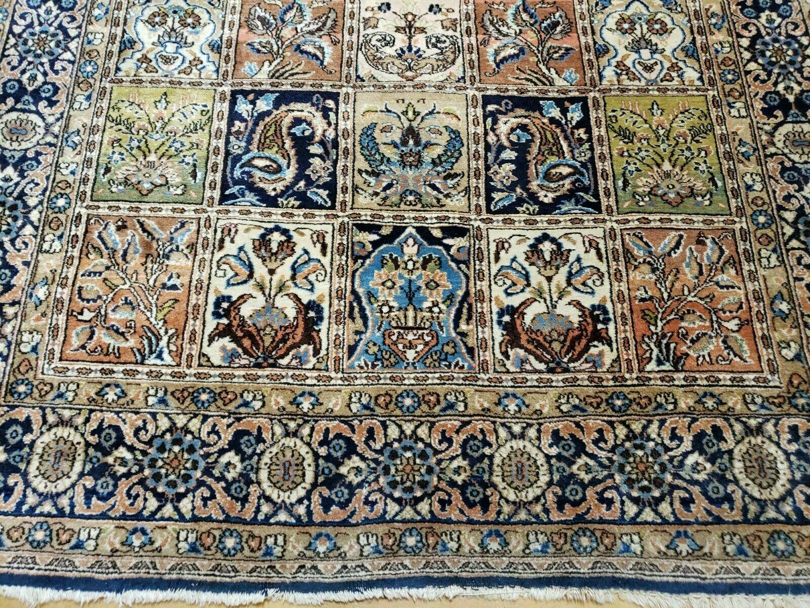 5' X 7' Persian Qum Handmade Carpet - Four Season Kheshti Garden Panel Design - Wool & Silk Rug - Jewel Rugs