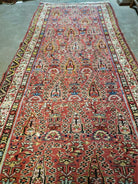 3' 4" X 15' Antique Oriental Karabagh Floral Handmade Wool Runner Rug Red Nice - Jewel Rugs