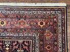 Karastan Rug 8x10 Williamsburg Collection Carters Grove #554, Midnight Blue & Red Vintage Karastan Carpet, Room Sized Wool Area Rug, Allover - Jewel Rugs