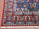 Rare Antique Persian Veramin Carpet, Mina-Khani Pattern, Blue, Red, Ivory, 7x11 ft, Hand-Knotted, Wool - Jewel Rugs