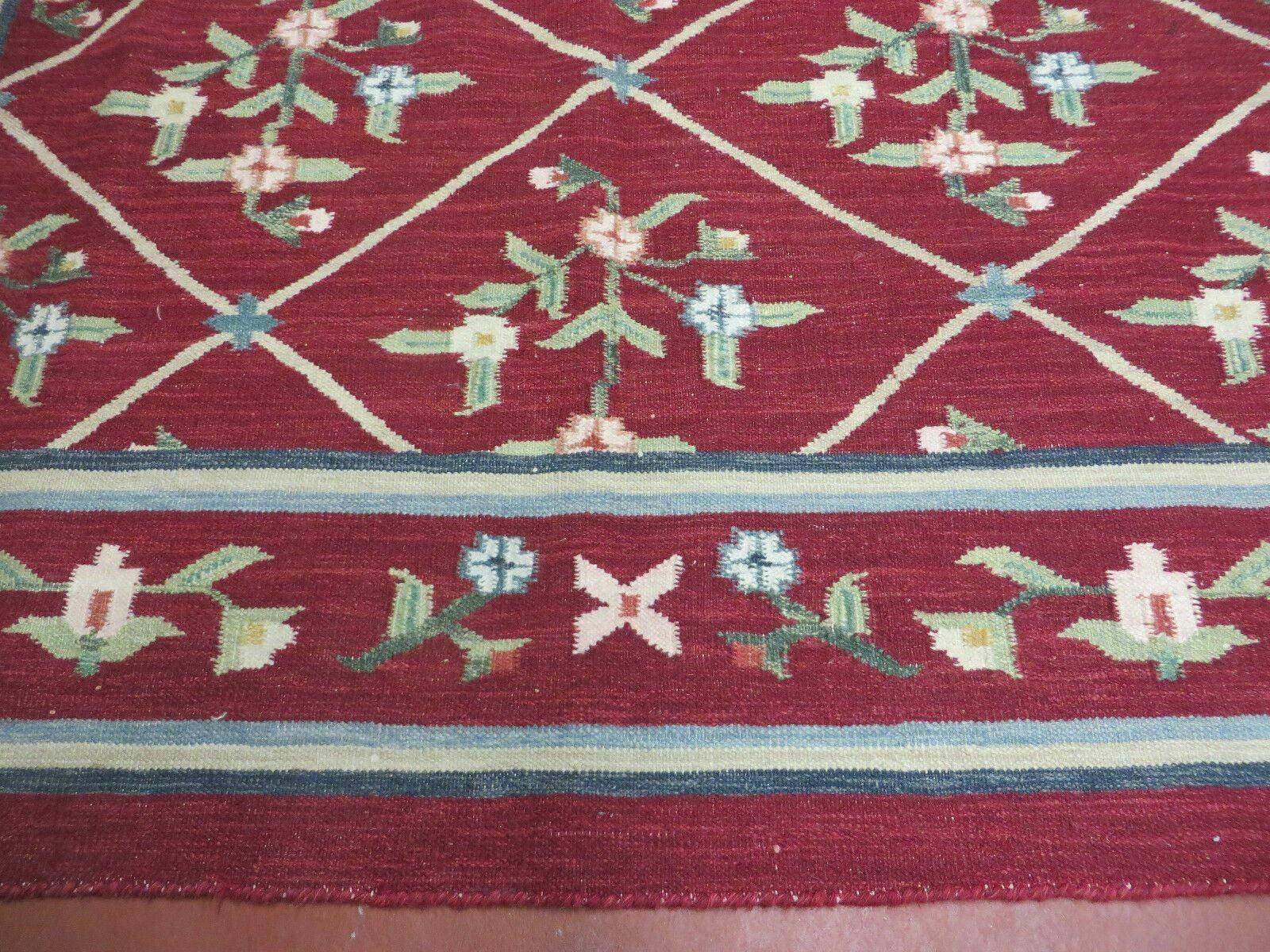 5' X 8' Vintage European Kilim Hand Made Flat Weave Wool Rug Veg Dyes Nice - Jewel Rugs