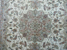 6' X 9' Vintage Chinese Floral Oriental Handmade Virgin Wool Silk Rug Ivory - Jewel Rugs