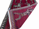 3 X 6 Handmade Wool Rug Tribal Balouch Warriors Deer Animal Pictorial Red Swords - Jewel Rugs