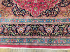 8' X 11' Vintage Handmade Authentic Oriental Wool Rug Pink/Red Teal Wow - Jewel Rugs