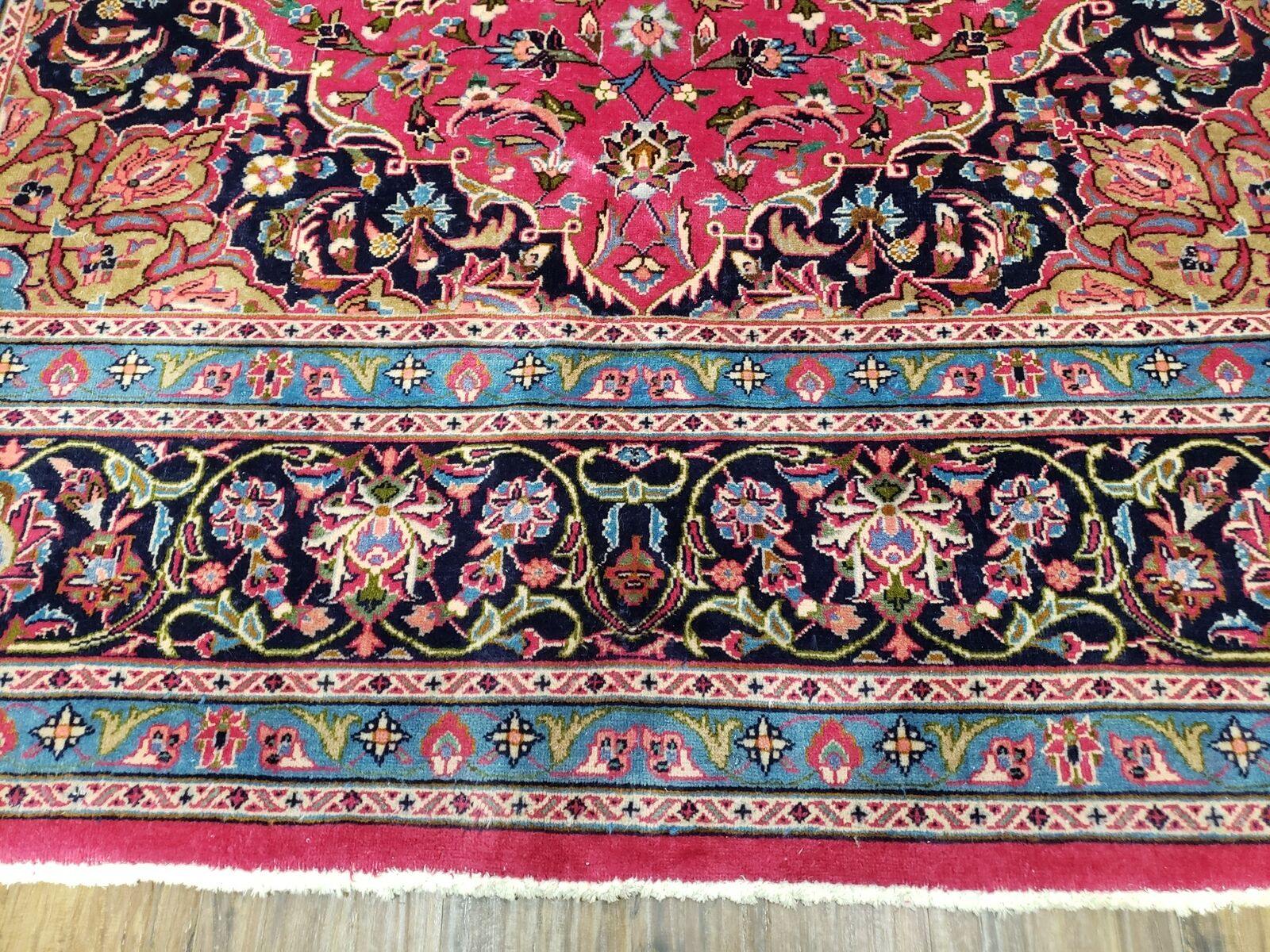 8' X 11' Vintage Handmade Authentic Oriental Wool Rug Pink/Red Teal Wow - Jewel Rugs