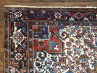 Antique Persian Heriz Rug, Hand-Knotted, Wool, Red Cream Dark Blue, 9' x 11' 10" - Jewel Rugs