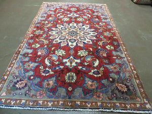 4' X 6' Antique Handmade India Floral Oriental Wool Rug Vegetable Dyes #120 - Jewel Rugs