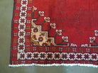 4' X 6' Antique Handmade India Geometric Oriental Wool Rug Red Vegetable Dyes - Jewel Rugs