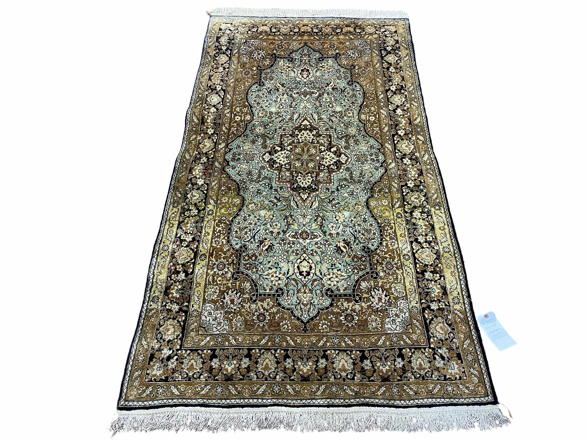 3' X 5' Vintage Fine Handmade Turkish Oriental Silk Rug 400 KPSI Wow - Jewel Rugs