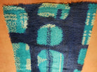 3' 3" X 5' 2" Vintage Danish Rya Shag DeLuxe Ege Rug Mid-Century Modern Blue - Jewel Rugs