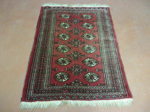 3' X 4' Vintage Handmade Turkoman Bokhara Rug - Jewel Rugs