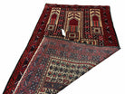 3x5 New Vintage Handmade Tribal Balouch Wool Rug Prayer Rug Red Black Beige Nice - Jewel Rugs