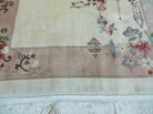 6' X 9' Vintage Hand Made CHINESE Art Deco 90 LINES Wool Rug Flowers Bird Nice - Jewel Rugs