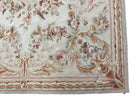 Aubusson Savonnerie Carpet 6x9 ft, Beige, Ivory, Cream, Traditional French European Design, Handmade, Brand New Hand-Knotted Needlepoint Rug - Jewel Rugs