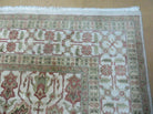 8' 5" X 12' Handmade India Agra Floral Oriental Wool Rug Tea Washed Carpet Nice - Jewel Rugs