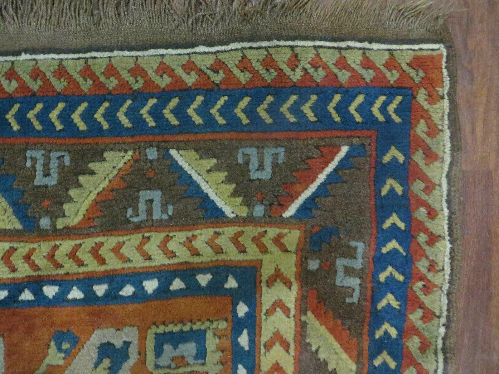 5' X 5.5' Vintage Handmade Turkish Kazak Colorful Wool Square Rug Carpet Bohemian Boho Vintage Interior Home Design - Jewel Rugs