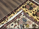 Persian Bidjar Rug 3.6 x 5 ft, Repeated Floral Motifs, Roses and Birds, Cream Burgundy, Fine Wool Oriental Bijar Carpet, Vintage Traditional Area Rug - Jewel Rugs