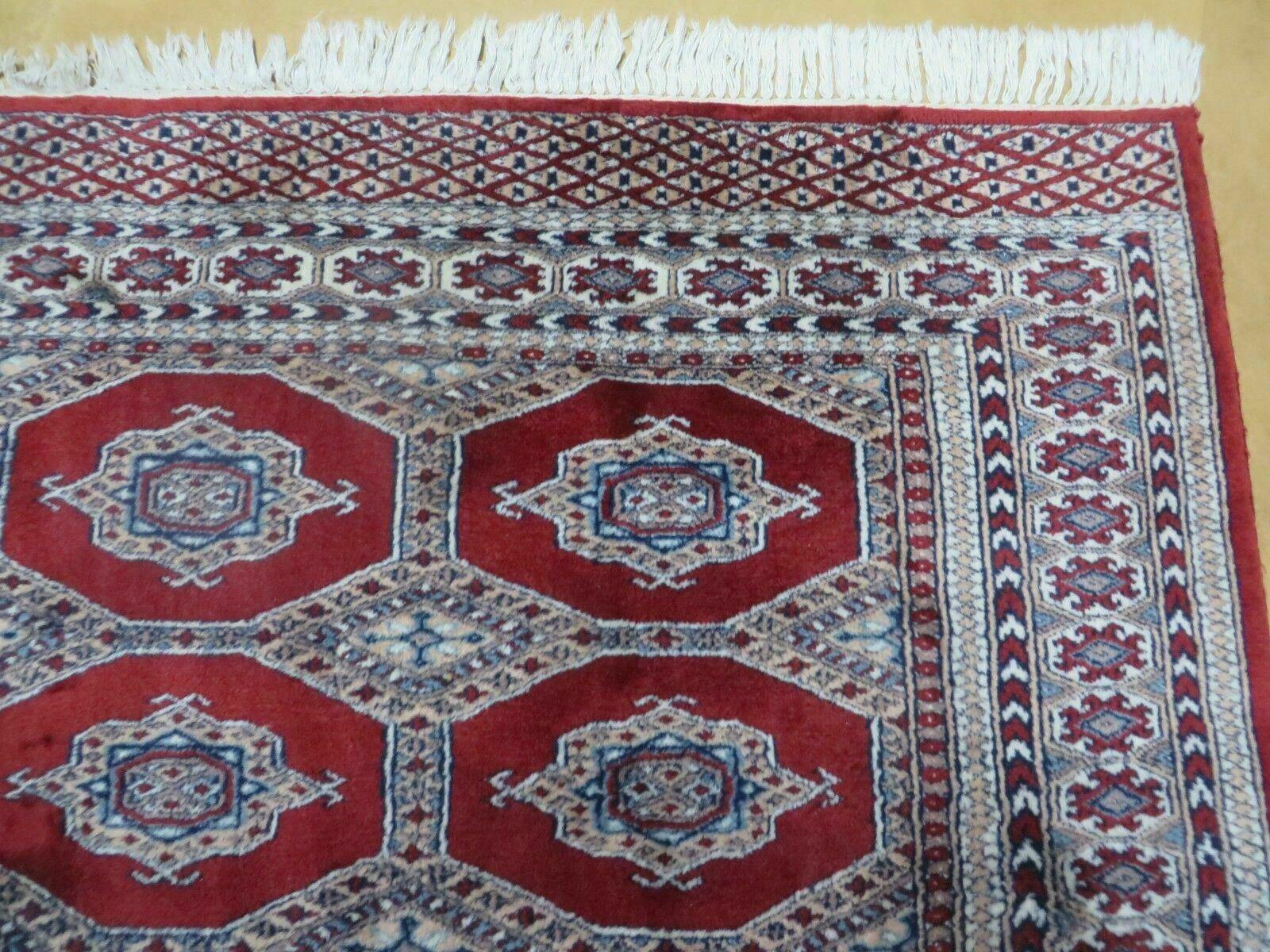 4' X 6' Vintage Handmade Pakistan Turkoman Bokhara Fine Woven Wool Rug Nice - Jewel Rugs