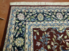 8' X 10' Handmade India Agra Larastan Wool Rug Floral Hand Knotted Red Beauty - Jewel Rugs