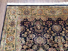 Vintage Floral Indo-Persian Area Rug 5x9 - 6x10, Wool Hand-knotted Black & Gold Indian Oriental Carpet, 6x9 Dining Table Rug, Bedroom Rug - Jewel Rugs