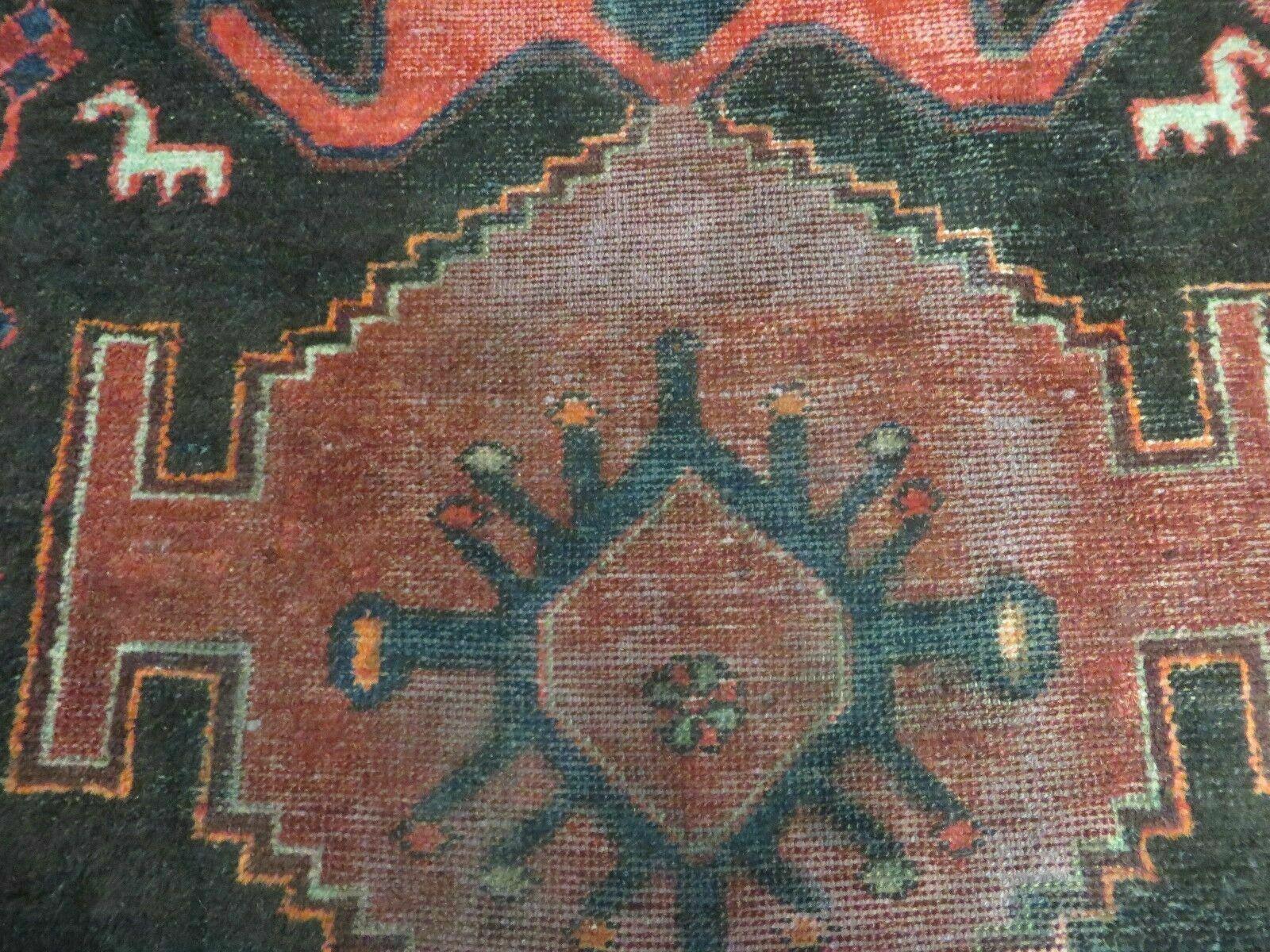 4' X 8' Antique Handmade India Geometric Oriental Tribal Wool Rug Red # 603 - Jewel Rugs