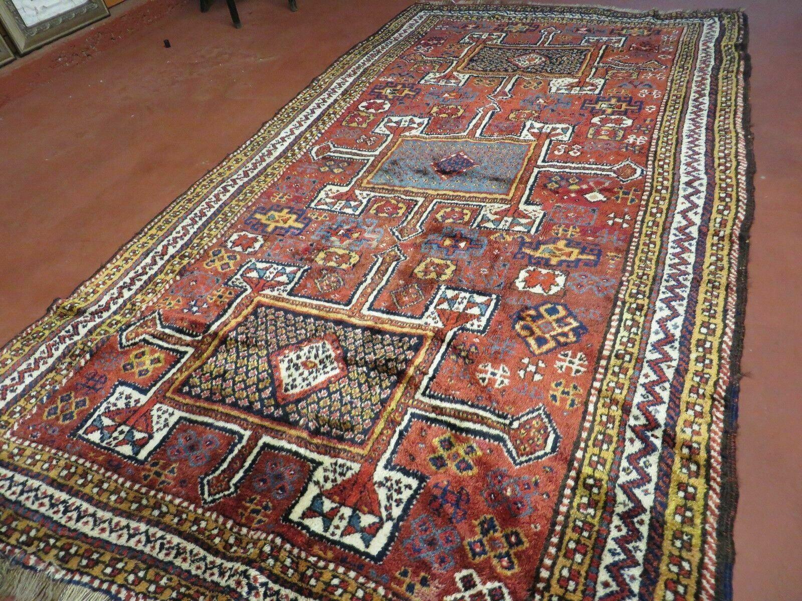 Antique Moroccan Runner Rug 4x9, Wide Runner, Hand Knotted Tribal Oriental Carpet, Hallway Rug, Geometric Medallions, Red, Bohemian Rug Nice - Jewel Rugs