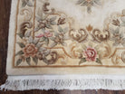 Chinese 90 Line Carpet 4x6, Chinese Aubusson Wool Rug, Plush Chinese Rug, Soft Pile Chinese Carpet, Cream Area Rug, Hand Knotted Floral - Jewel Rugs