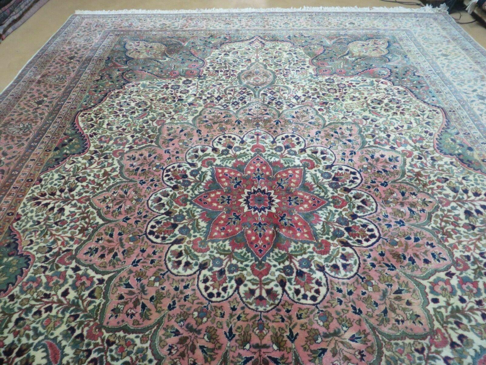 9' X 12' Vintage Fine Handmade India Jaipur Wool Rug Hand knotted Carpet Nice - Jewel Rugs